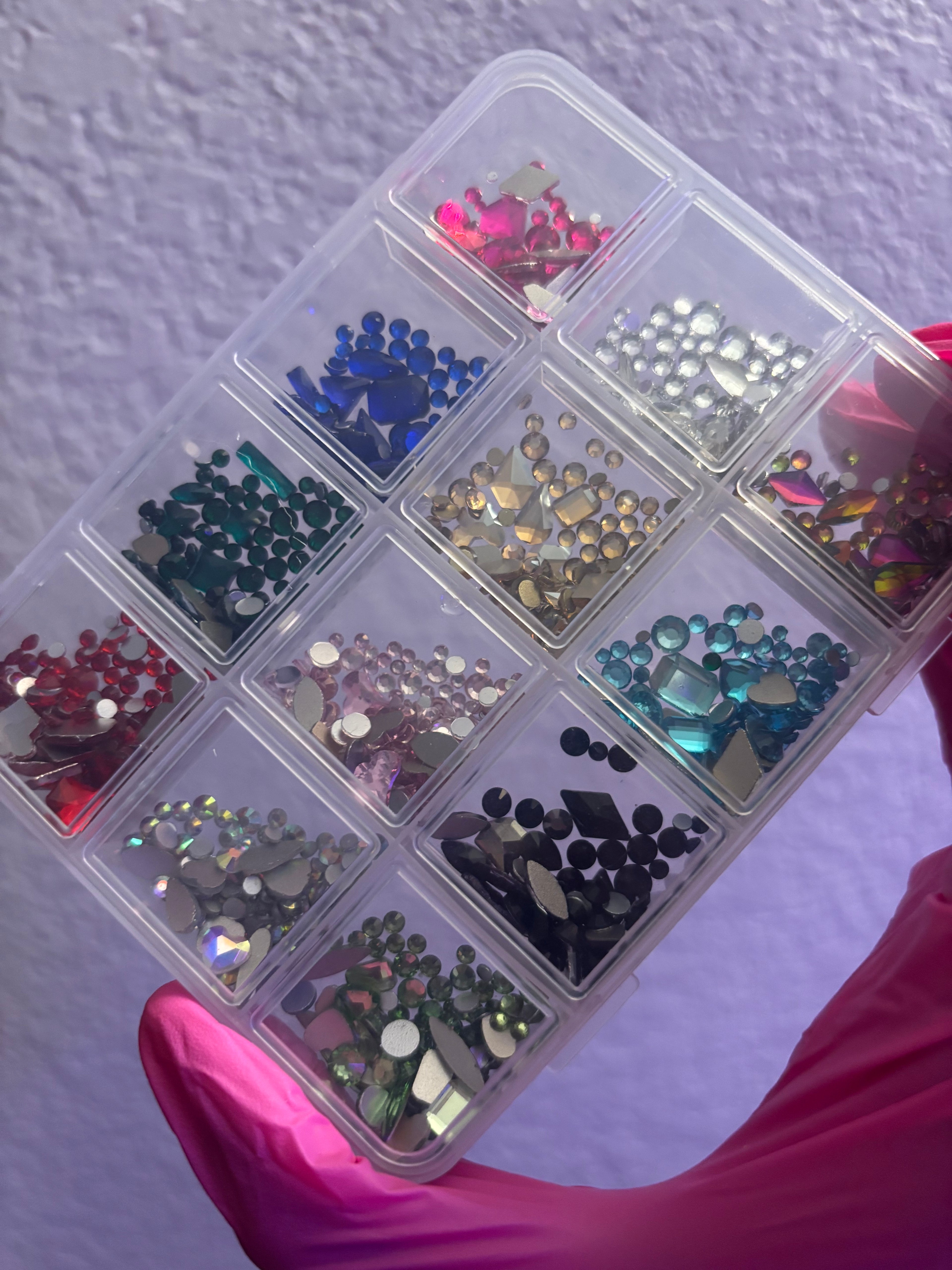 Mixed Shape Flat-Back Rhinestones Box Set