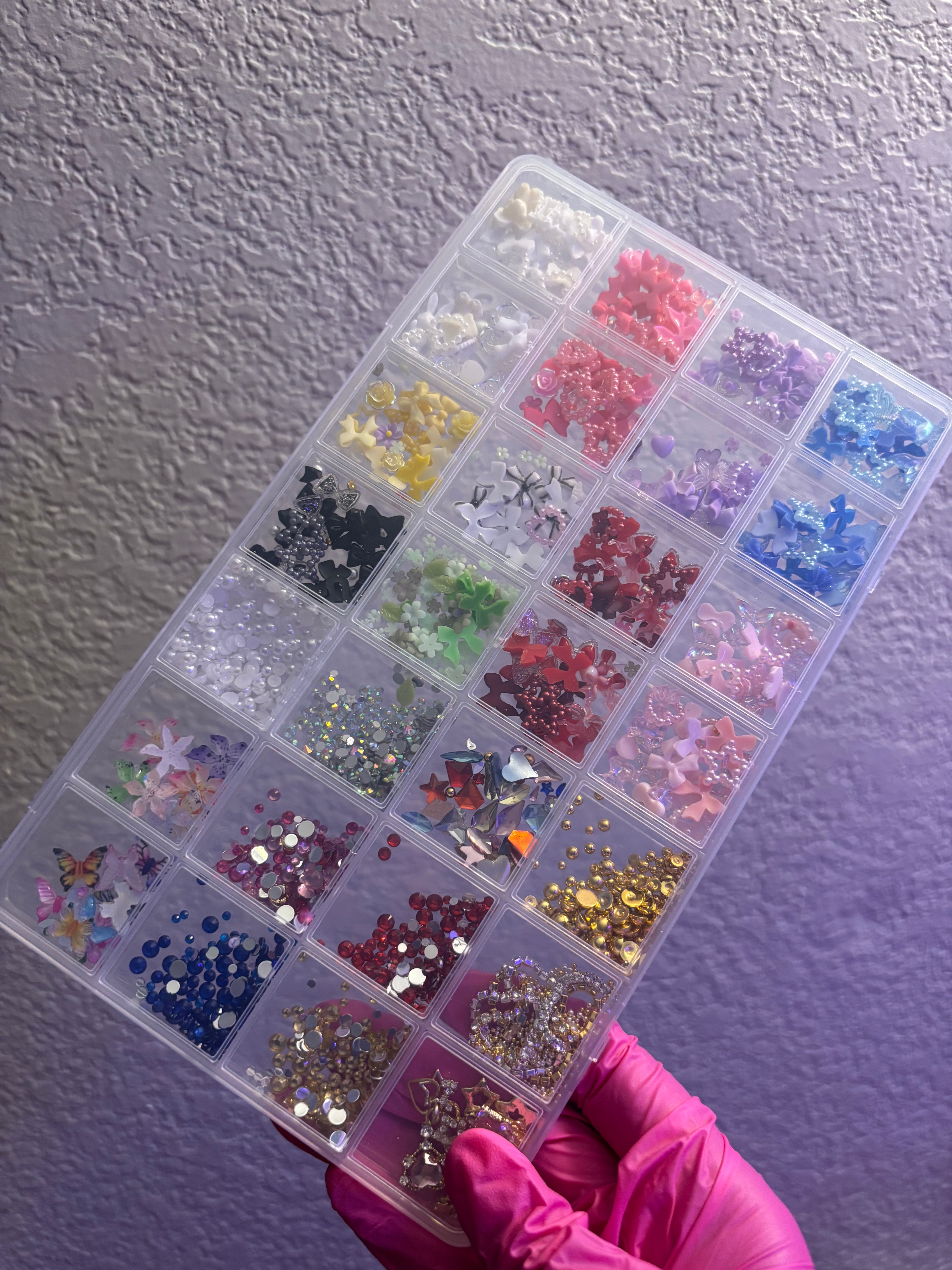 Mixed Nail Charms & Rhinestones Box Set