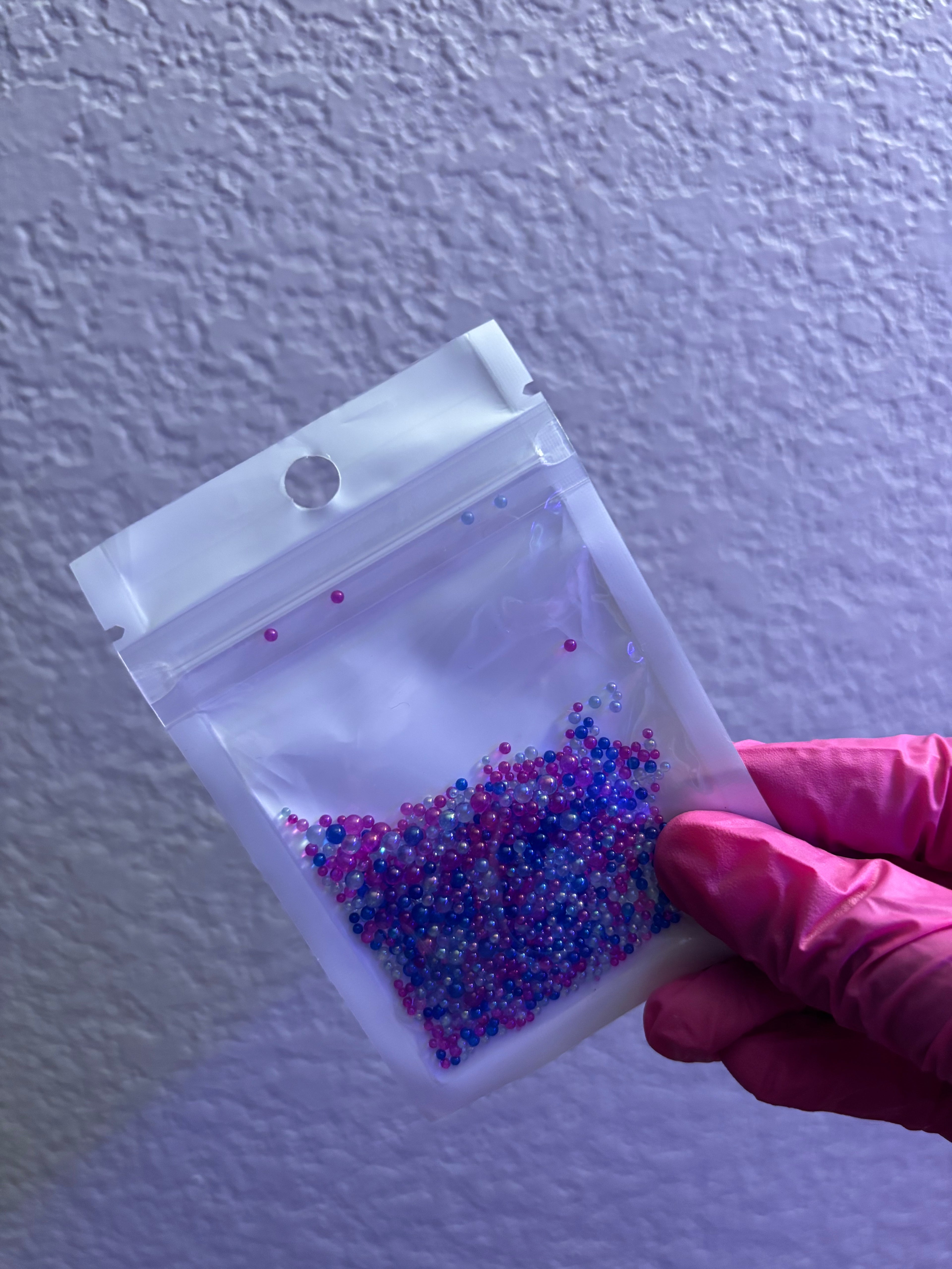 Purple & Blue Nail Caviar Beads